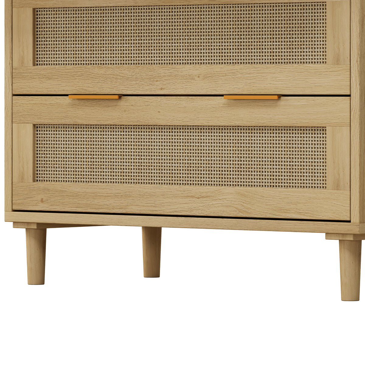 Rattan Drawer Storage Cabinet – Oak & MDF Sideboard