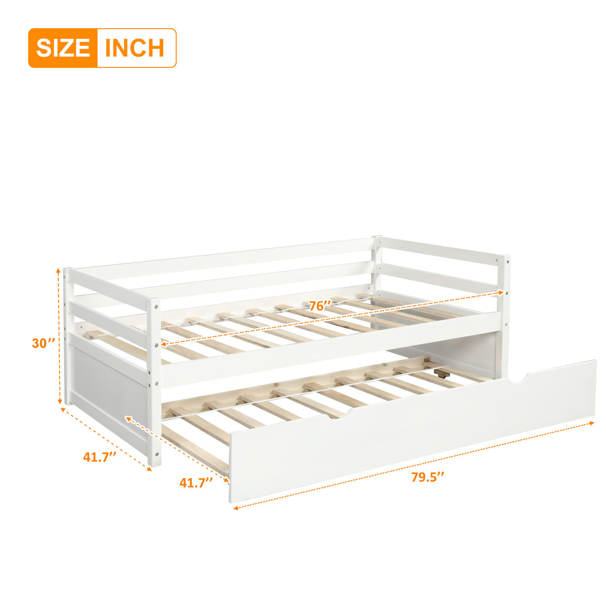 Twin Daybed with Trundle White