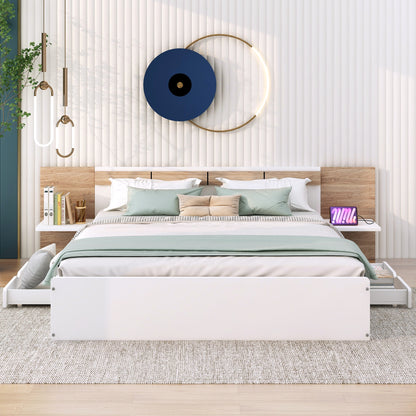 Queen Platform Bed White