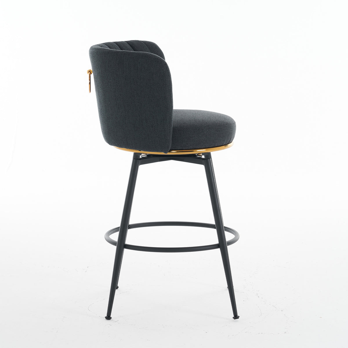 Adjustable Gray Bar Stool Set (2 pcs) – Modern Metal Base