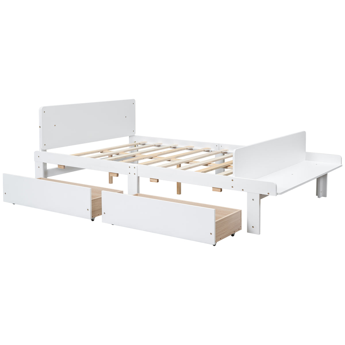 Full Bed with Bench White