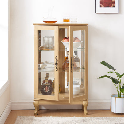 Dual Door Curio Display Cabinet with LED Light