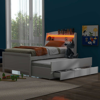 Twin Platform Bed White