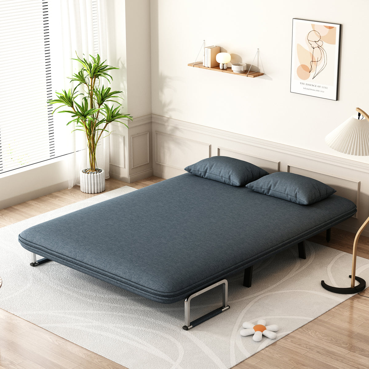 Convertible Sofa Chair Gray