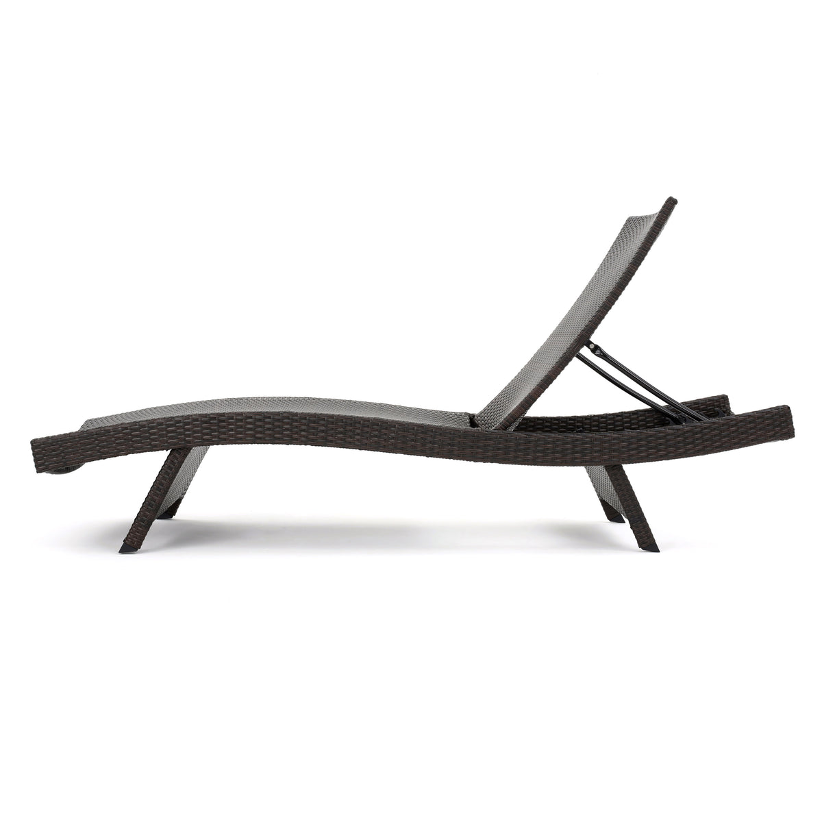 Wicker Chaise Lounge Chair Gray