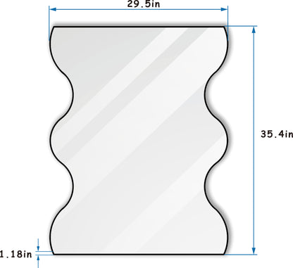 30x35” Rectangular Wall Mirror – Black Frame