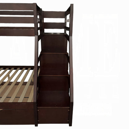 Mojo Twin/Full Bunk Loft Bed W/Trundle & Storage - Expresso