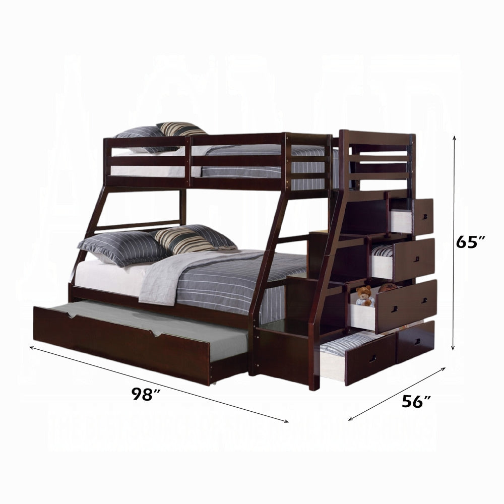 Mojo Twin/Full Bunk Loft Bed W/Trundle & Storage - Expresso