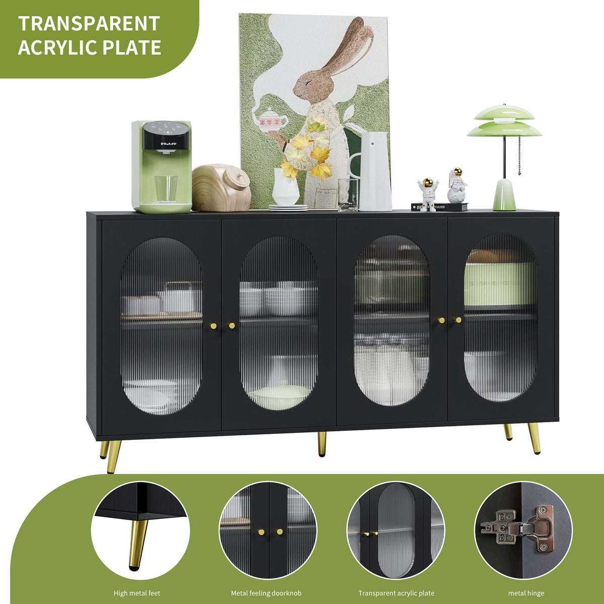 Black Acrylic Sideboard Cabinet
