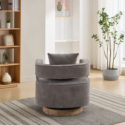 Swivel Accent Chair Charcoal Linen