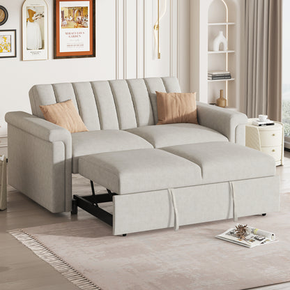 U-Style Convertible Loveseat Sofa Bed – Modern Sleeper with Storage
