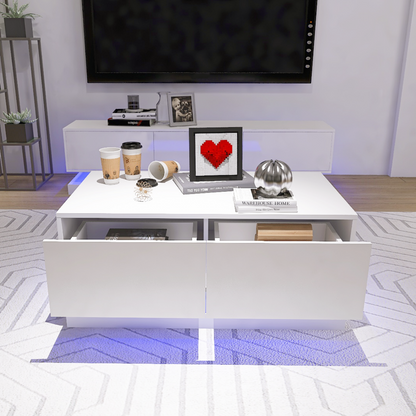 High Gloss Coffee Table with RGB Control