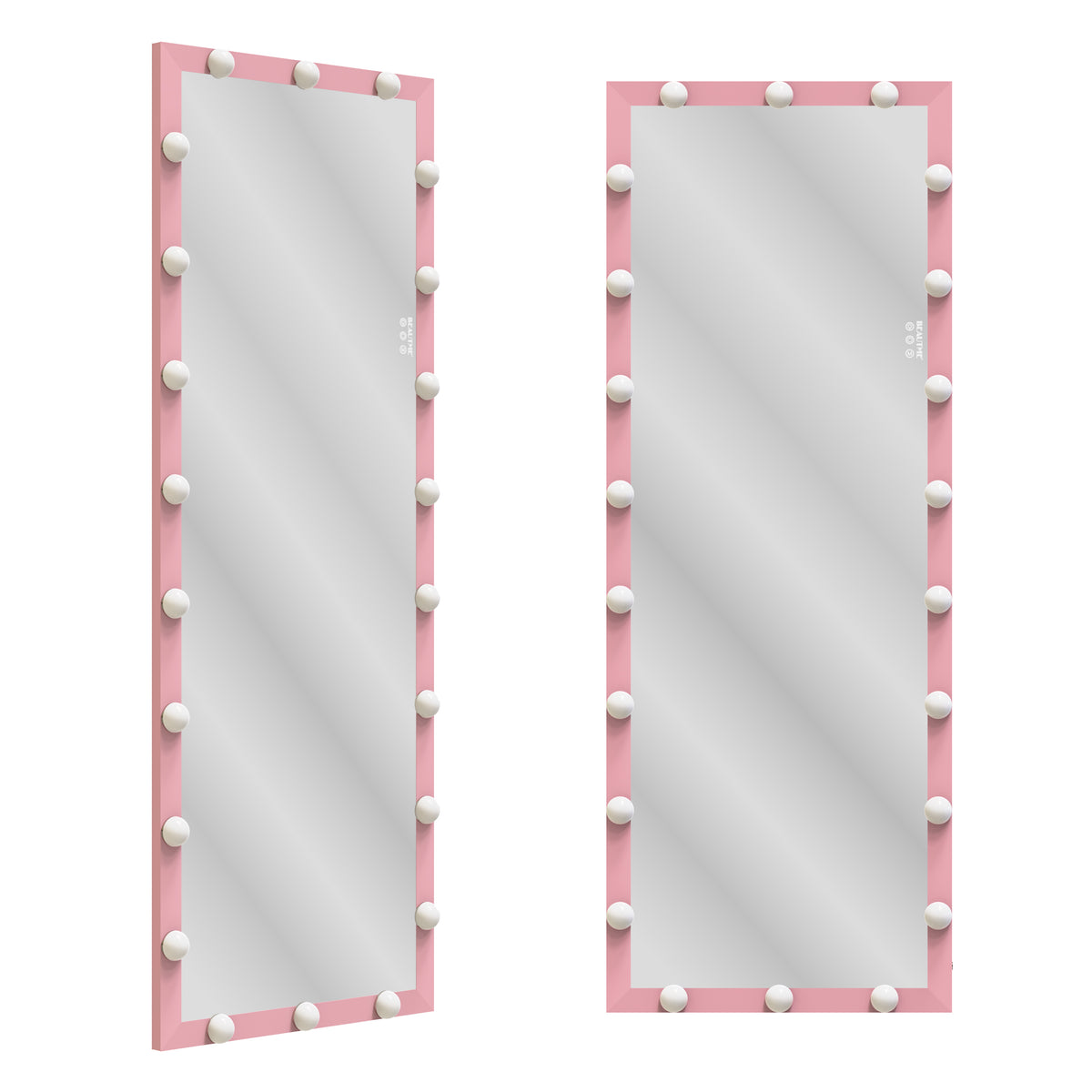 Hollywood LED Floor Mirror with Stand Pink
