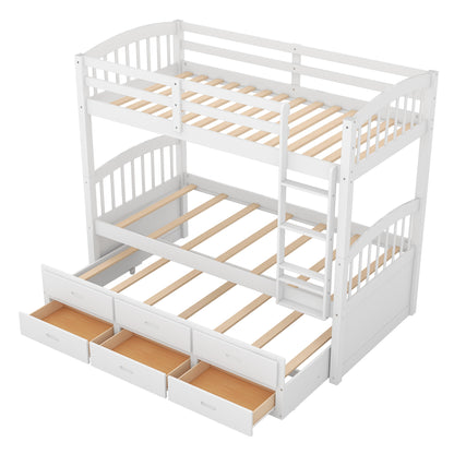 Twin Over Twin Bunk Bed White