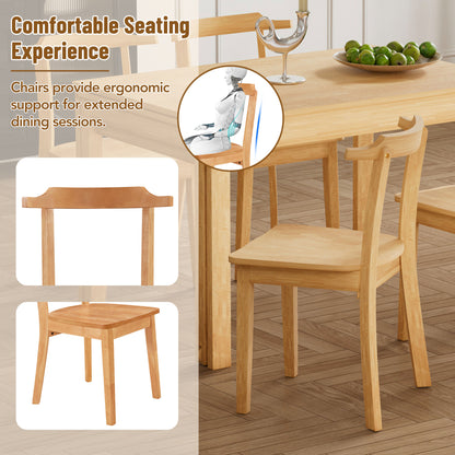 65” 5-Piece Dining Set – Natural Finish