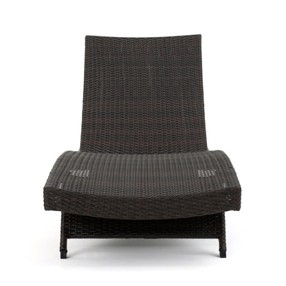 Wicker Chaise Lounge Chair Gray