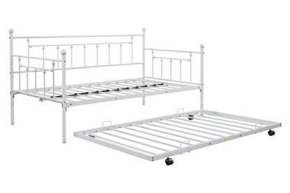 Metal Double Platform Bed Light Gray
