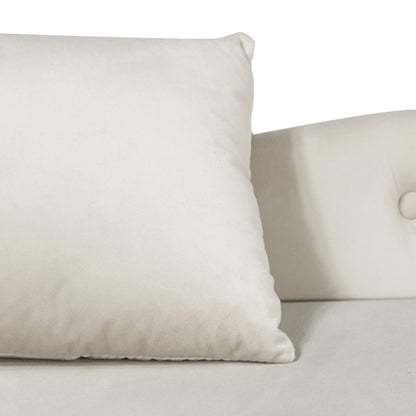 Beige Chaise Lounge with Storage and Pillow