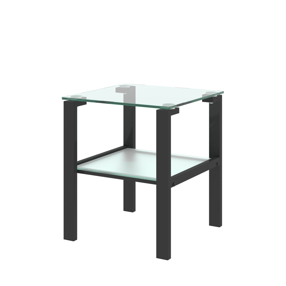 Two-Layer Glass Tea Table – Black Finish