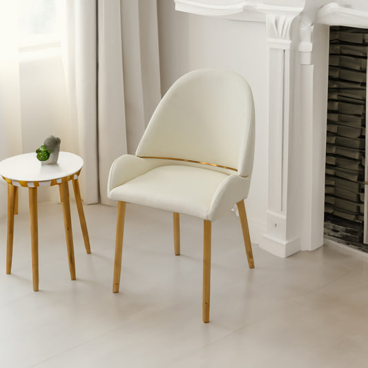 PU Leather Dining Chairs Set of 2 Beige