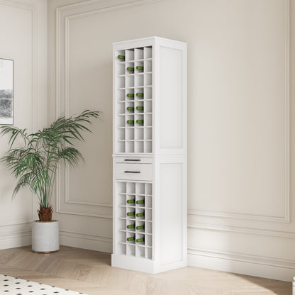 Walnut Modular Wine Bar Cabinet 28-Bottle Storage