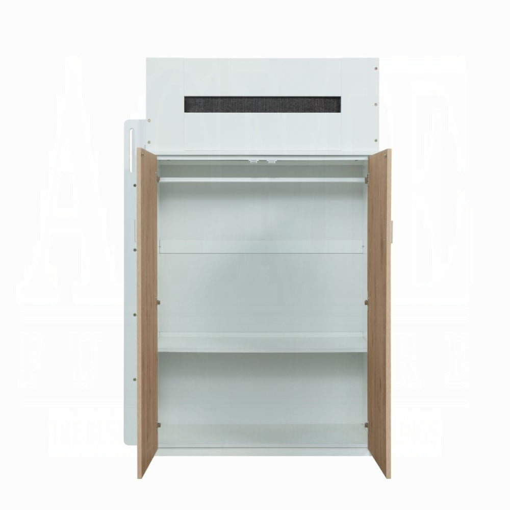 Lilo Twin Bunk/Loft Bed W/Workstation & Wardrobe - White/Oak
