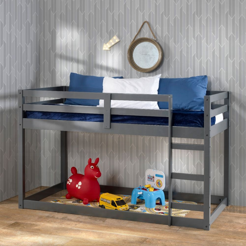 Barney Twin Bunk Loft Bed - Grey