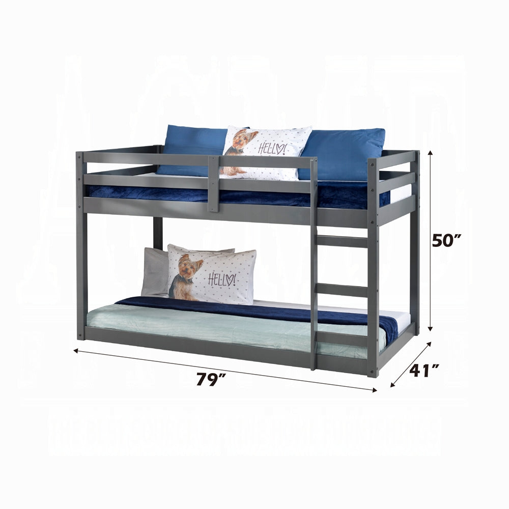 Barney Twin Bunk Loft Bed - Grey