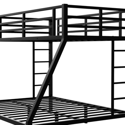 Metal Bunk Bed with Safety Rails Black