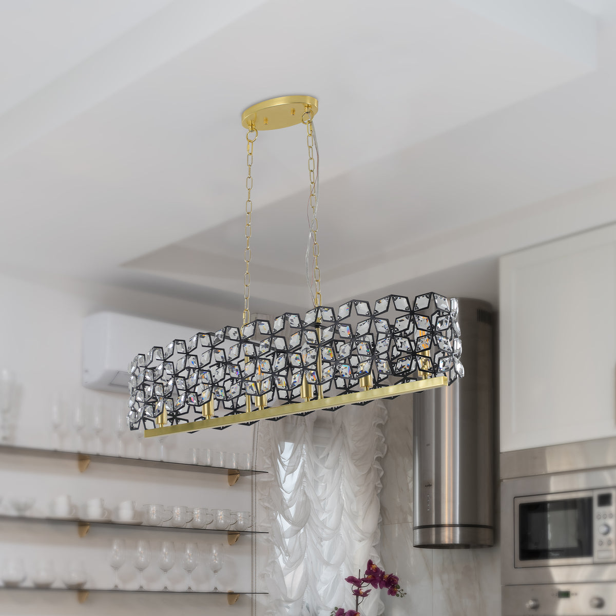 Champagne Gold Crystal Chandelier