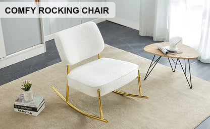 Suede Rocking Lounge Chair – Beige