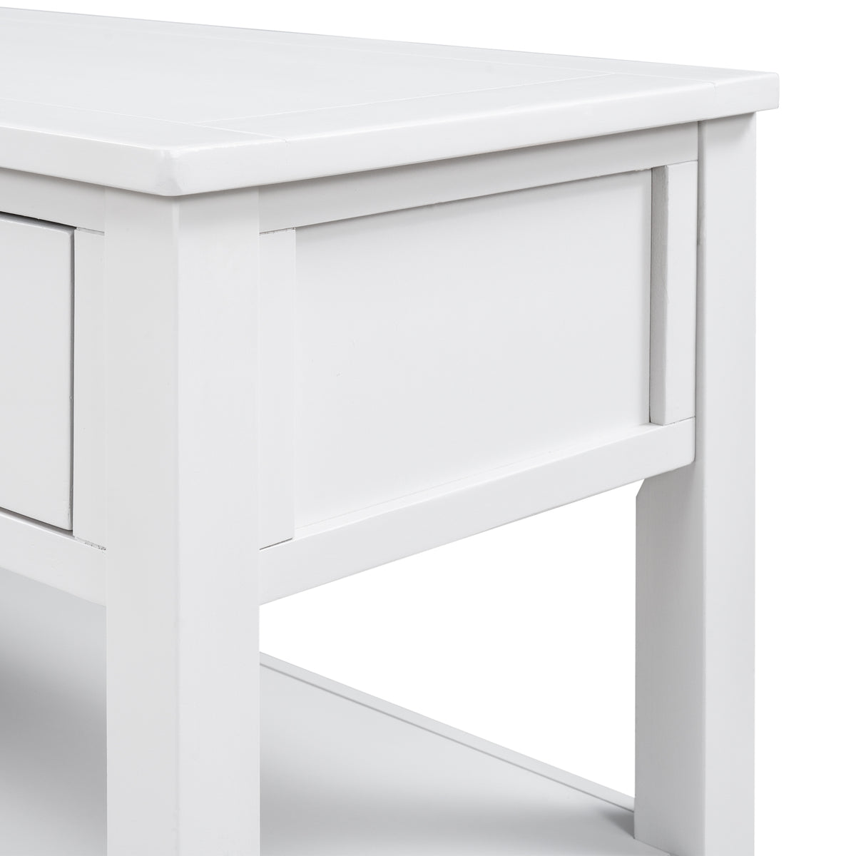 Antique White Console Table – Dual Shelves