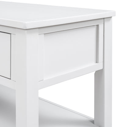 Antique White Console Table – Dual Shelves
