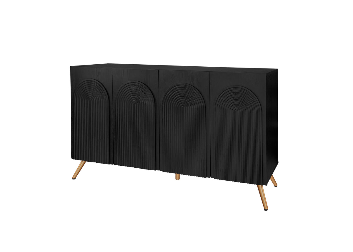 Arched 4-Door Buffet Cabinet