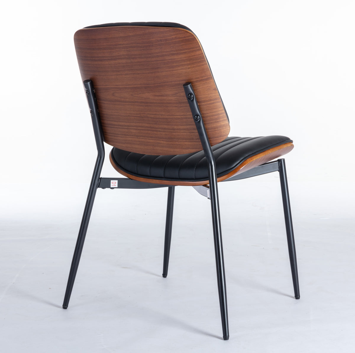 Retro Linen Dining Chairs Set of 2 Black Legs