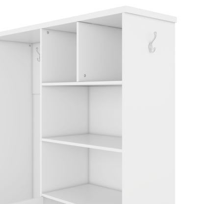 Hall Tree Storage Cabinet White