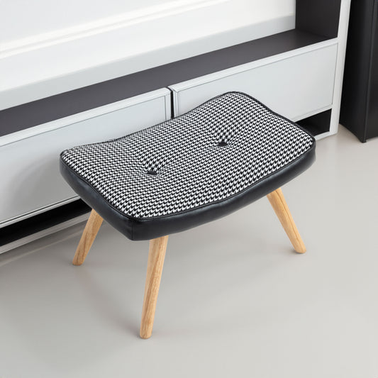 Wooden Step Ottoman with Cushion Black