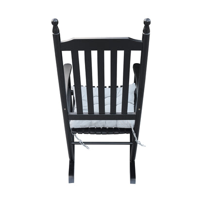 Wooden Porch Rocking Chair Black Finish