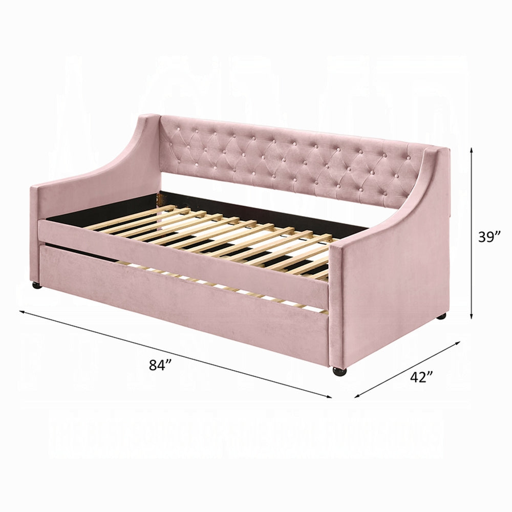 Hague Tufted Daybed w/Trundle - Pink