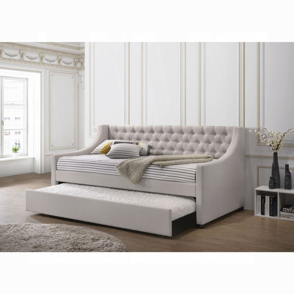 Hague Tufted Daybed w/Trundle - Beige