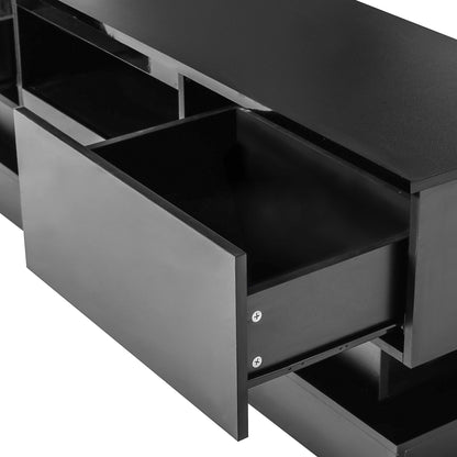 Black LED TV Stand High Gloss