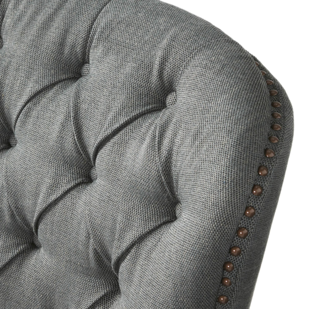 Modern Grey Fabric Club Chair with Ottoman – Upholstered Lounge Set