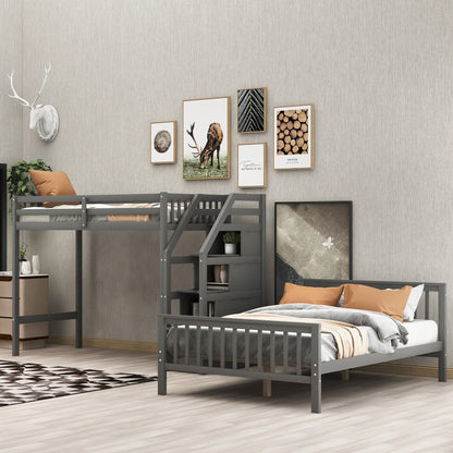 Full Loft Bunk Bed Gray