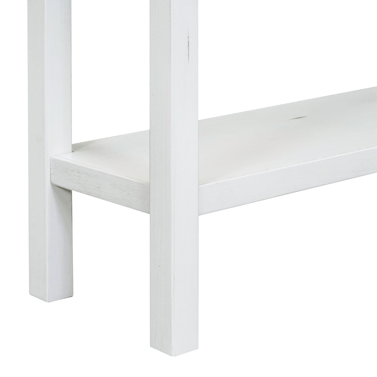 Rustic Entryway Console Table with Drawers Antique White
