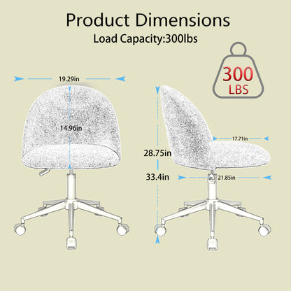 Velvet Swivel Office Chair – Black Legs