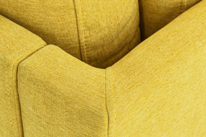 Mid-Century Fabric Chaise Lounge Beige