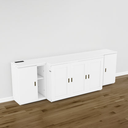 Full Size Murphy Bed with Storage and USB Ports