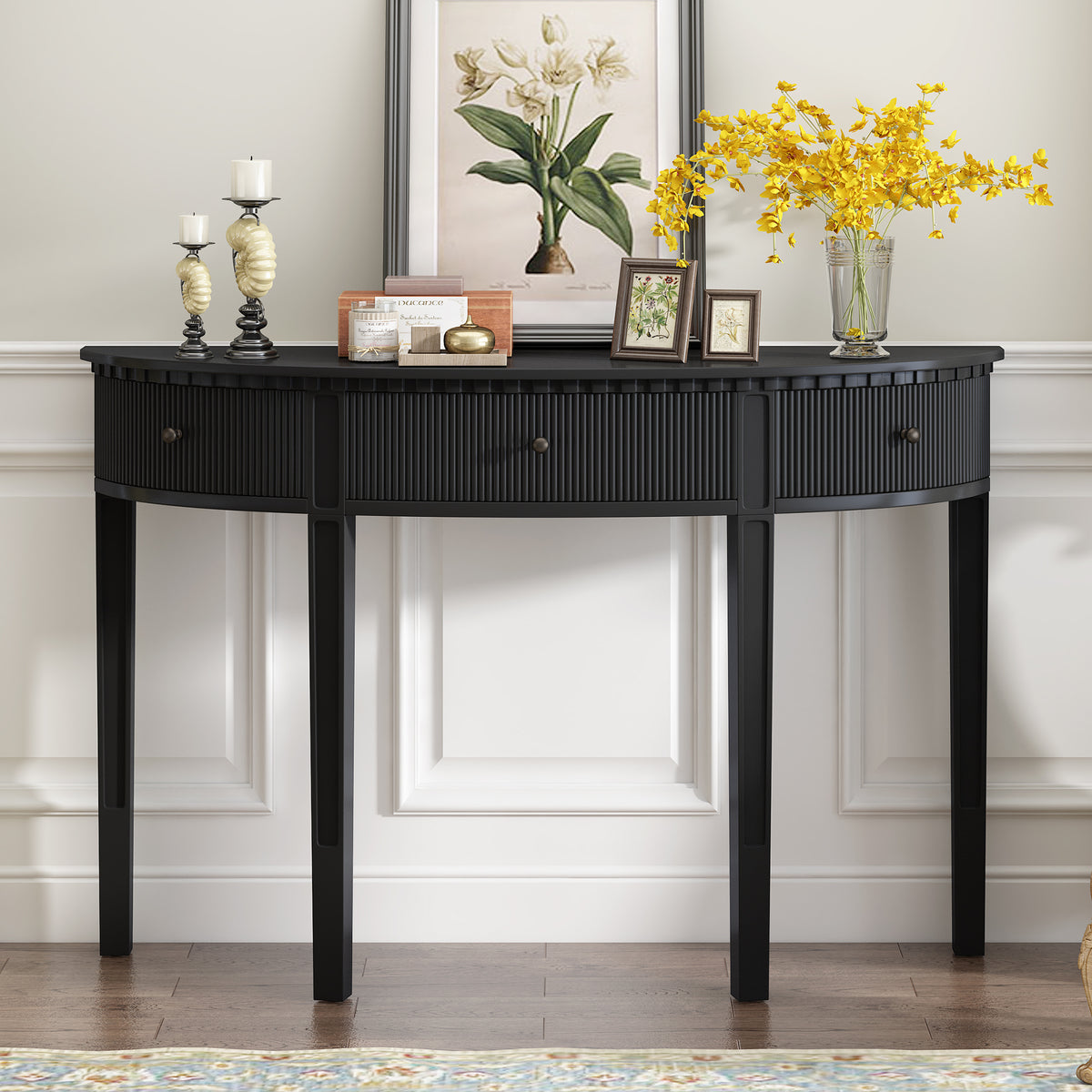 U-Style Vertical Pine Console Table