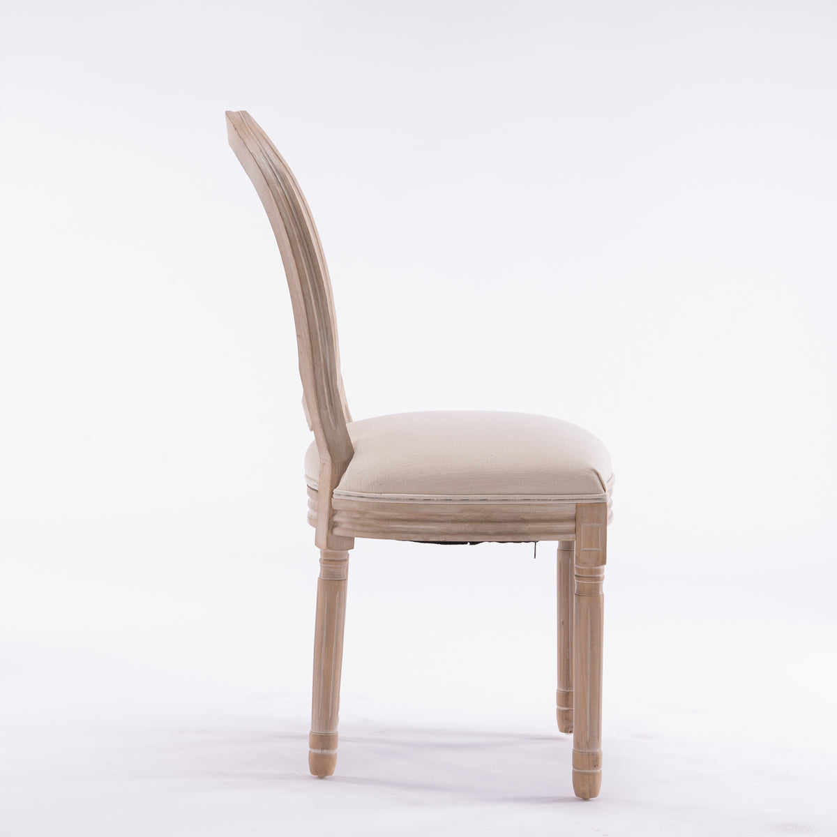 French Style Rattan Back Dining Chair Set (2 pcs) – Cream