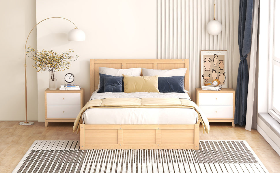 Full Wood Platform Bed